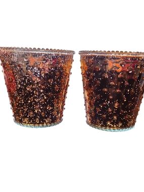 Mercury Bubble Glass Candle Holders - Set of 2